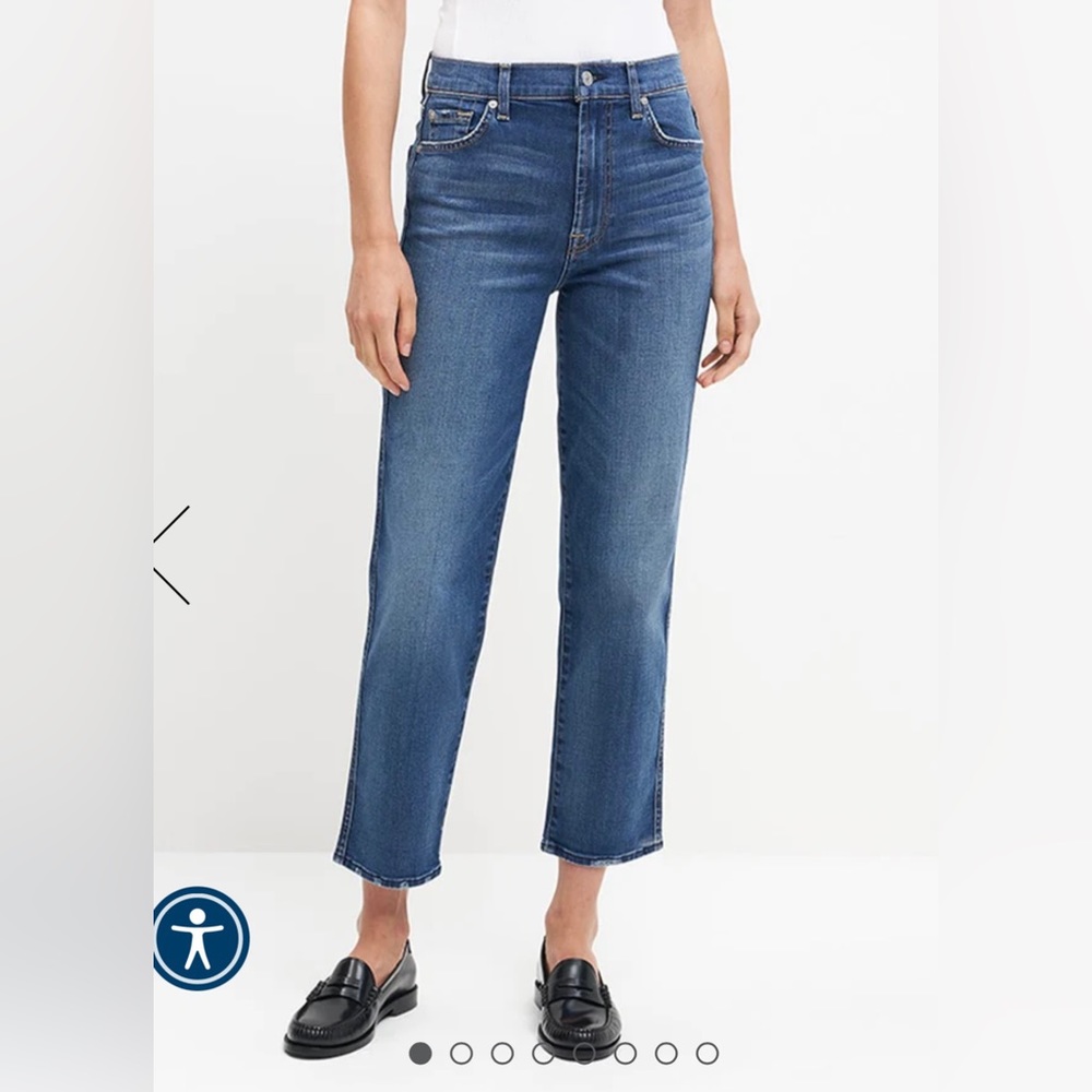 7 For All Mankind High Waist Cropped Straight